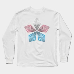 Transgender Pride Flag Colored Geometric Starburst Long Sleeve T-Shirt